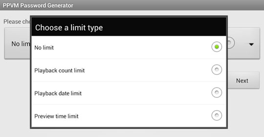 Choose a limit type