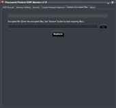 SWF Encryptor Restore SWF Interface -- Password Protect SWF Master